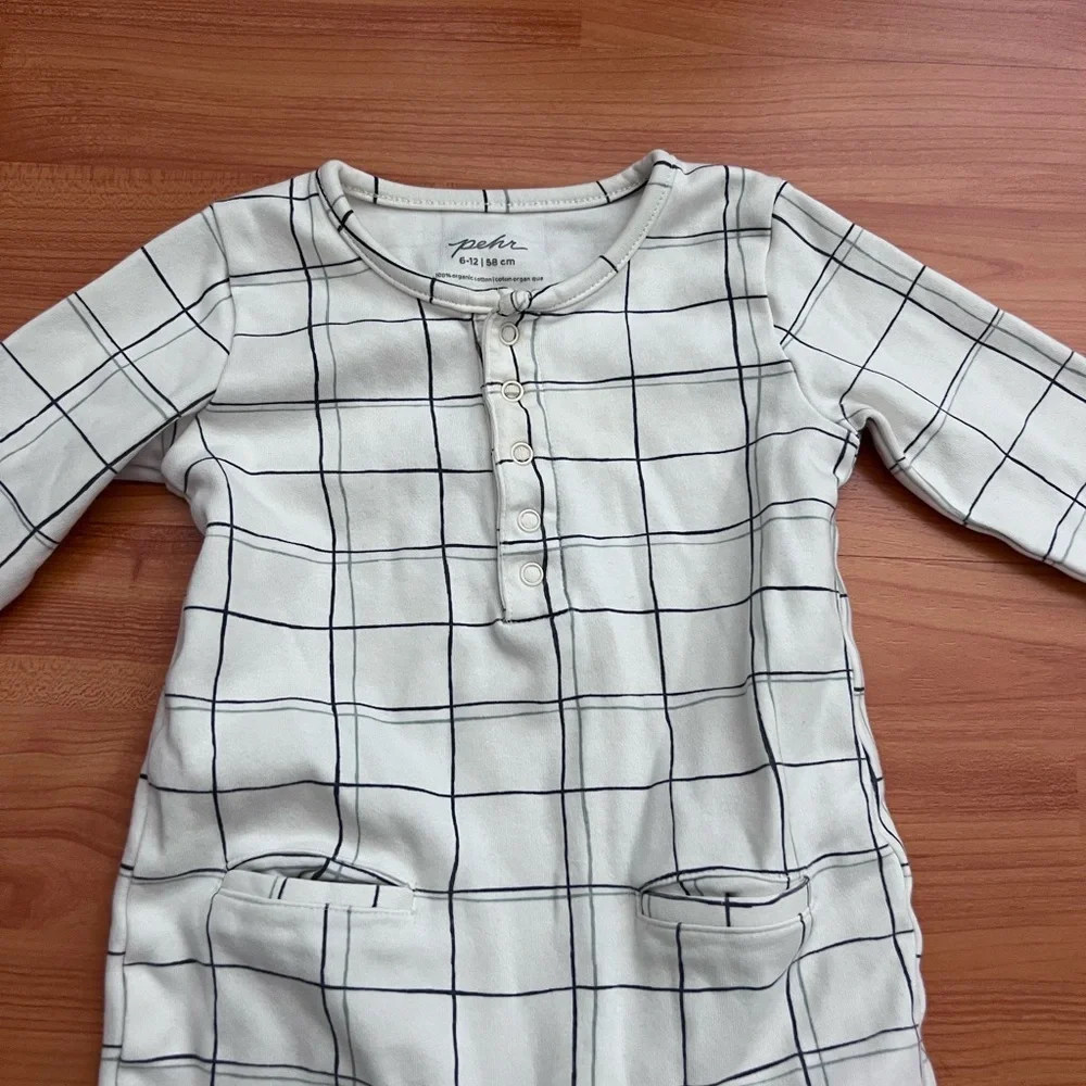 Pehr Plaid Windowpane Romper - 6-12 months